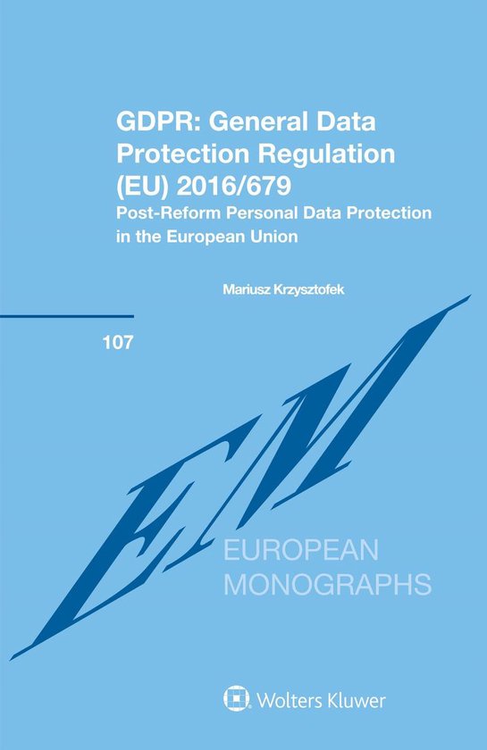 GDPR: General Data Protection Regulation (EU) 2016/679 - cover