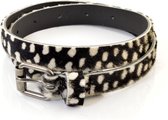 Kidzzbelts Meisjesriem kinderriemSmalle 1981 - Zwart/Cheeta - 85 cm
