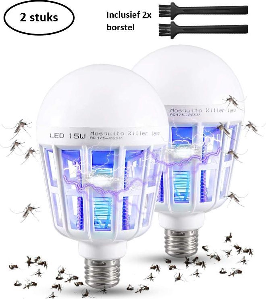 Luxergoods 3 in 1 Muggenvanger - Insectenlamp - mosquito killer - stil - Fitting - geen last van vli
