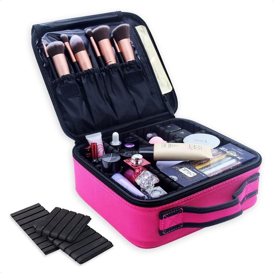 Drastisch Voorwaarde opening Cosmetica Koffer - Make-up Koffer met verstelbare vakken - Visagie en  Nagelstyliste... | bol.com