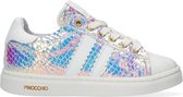 Pinocchio P1834 Lage sneakers - Leren Sneaker - Meisjes - Zilver - Maat 23