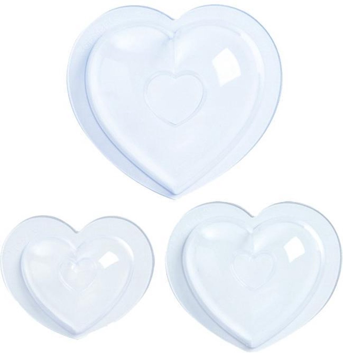 Mastrad - Chocolade vorm - Hart - 3 stuks - transparant