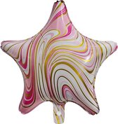 Folieballon Marble Star "Roze-Goud" 45x45 cm