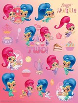 Shimmer & Shine - A4 Stickervel - Hologram stickers - Grote Stickers