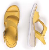 Comfortabele anatomische dames sandalen, handgemaakt, echt leer, kleur geel - Andrea taxi-maat 40