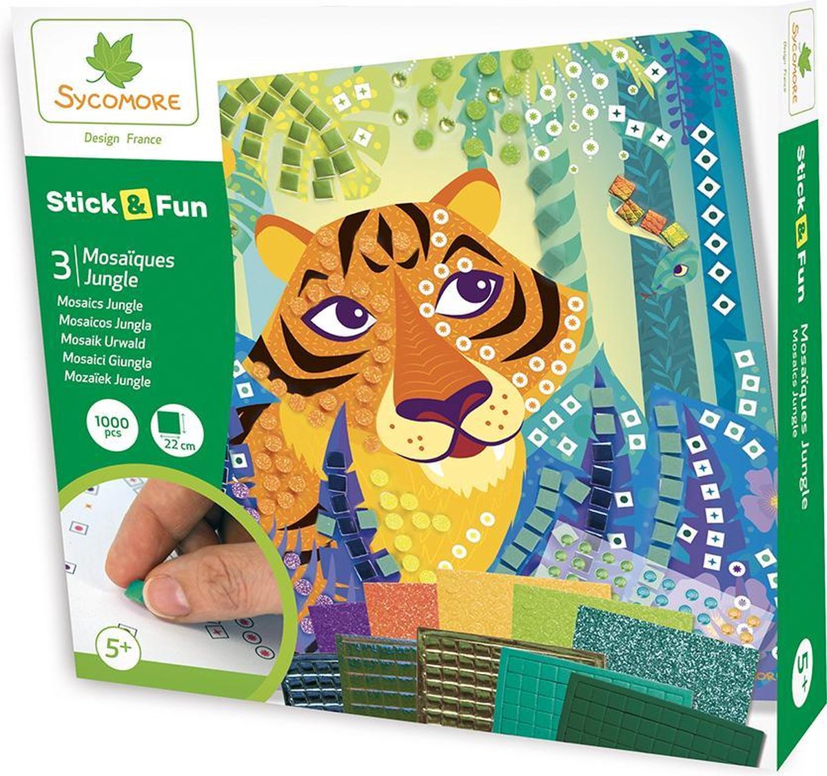 Sycomore mozaïek knutselset jungle voor kinderen vanaf 5 jaar.
