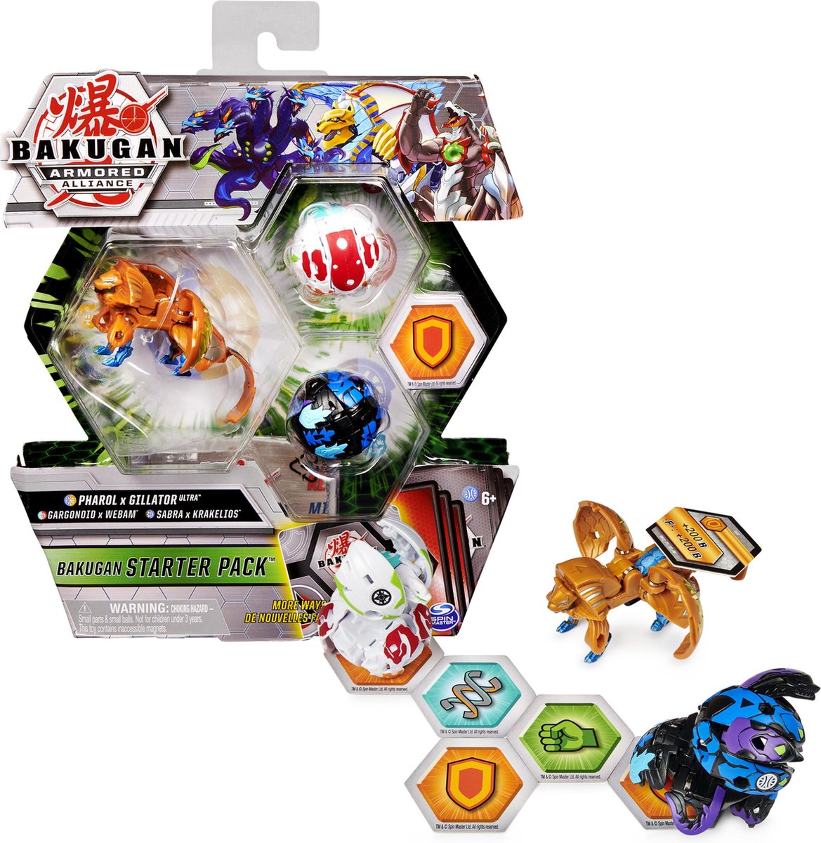 Bakugan startpakket 3-pack, Fused Pharol x Gillator Ultra, Armored Alliance verzamelbare actiefigure