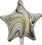 Folieballon Marble Star "Zwart-Goud" 45x45 cm