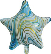 Folieballon Marble Star "Blauw-Goud" 45x45 cm