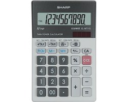 Sharp rekenmachine - grijs - 10 digit - 1x LR44 batterij