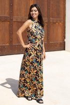 Chic by Lirette - Maxi rok Baoli - L - Zwart Geel