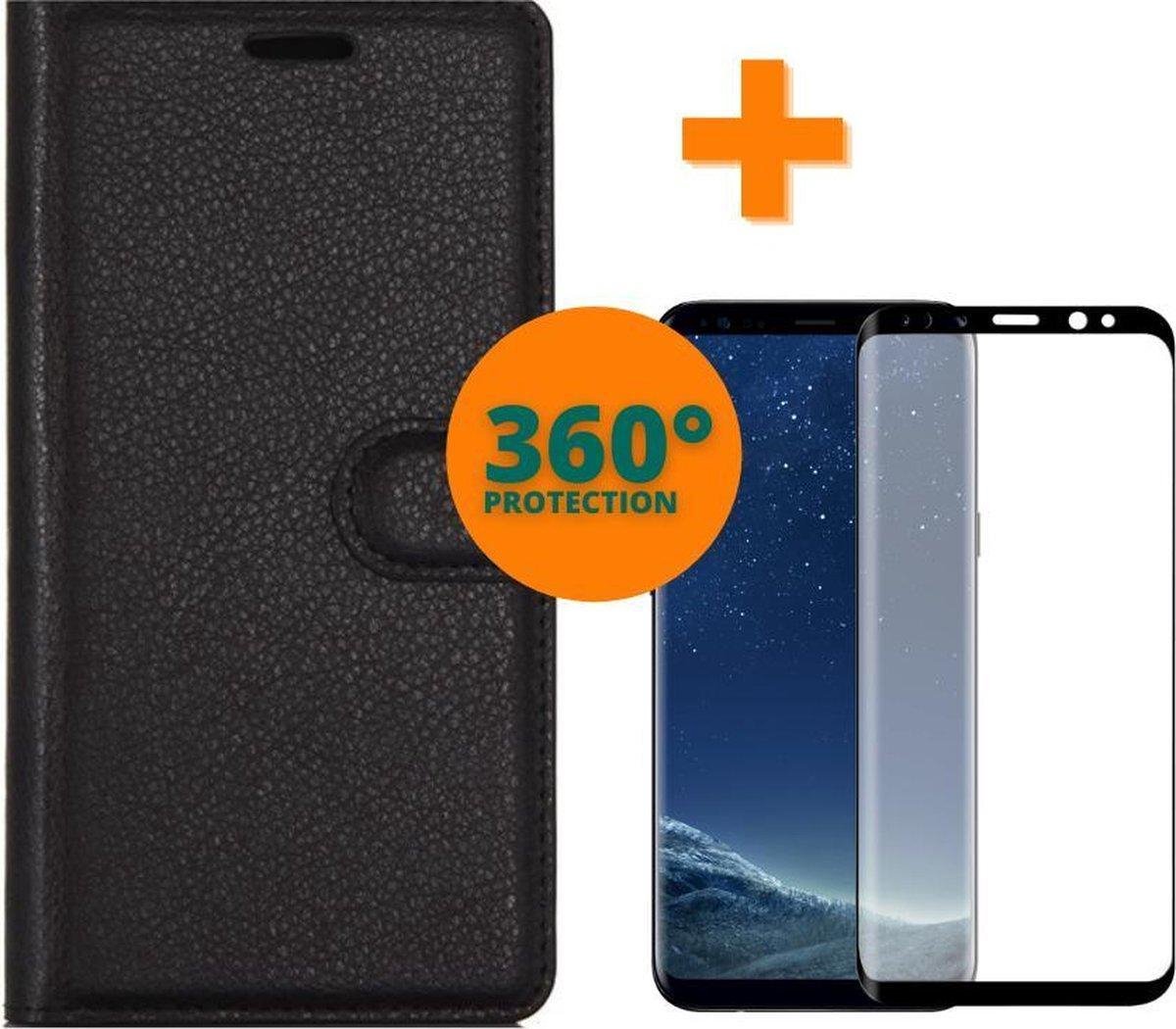 Fooniq Boek Hoesje Zwart + Screenprotector - Geschikt Voor Samsung Galaxy S8
