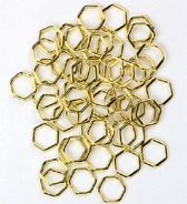Sieraden maken - Ringetjes Goudkleurig Hexagon - 7mm
