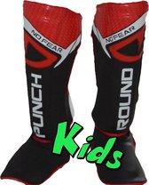 Punch Round Kids NoFear Kickboks Scheenbeschermers Zwart Rood Kies uw maat: Kids - 8 Jaar