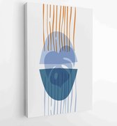 Summer tropical wall arts vector. Palm leaves, coconut leaf, monstera leaf, line arts 1 - Moderne schilderijen – Vertical – 1922500775 - 40-30 Vertical