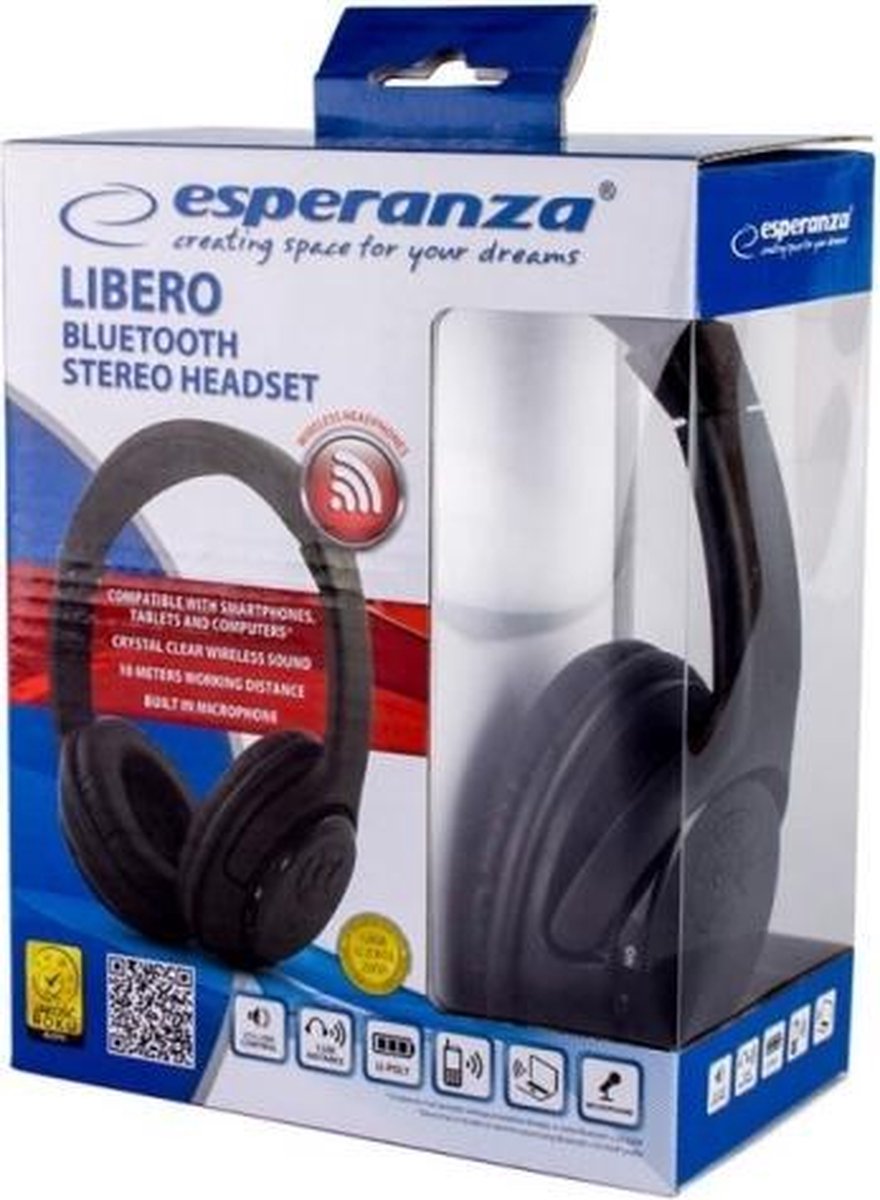 Esperanza Bluetooth Koptelefoon Libero Zwart | bol.com