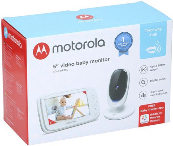 Motorola Comfort50 babyfoon - 5" kleurenscherm - infrarood nachtzicht - Gespreksfunctie microfoon