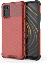 Voor Geschikt voor Xiaomi Poco M3 schokbestendige honingraat pc + TPU-hoes (rood)