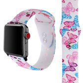 Siliconen drukband voor Apple Watch Series 5 & 4 40 mm (roze vlinderpatroon)