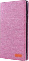 Voor Galaxy Tab A8.0 T290 / T295 (2019) Doek Teature Horizontale Flip PU lederen tas met houder & kaartsleuven (Rose Red)