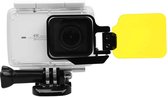 Voor Geschikt voor Xiaomi Xiaoyi Yi II 4K Sport Actiecamera Proffesional Opvouwbaar Waterdicht Ingekleurd Lensfilter met Hexangular Spanner (Geel)