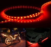 5 stuks 45 led 3528 smd waterdichte flexibele auto strip licht voor auto decoratie, dc 12 v, lengte: 90cm (rood licht)