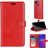 Voor ZTE Axon 11 SE 5G Pure Color Horizontale Flip PU lederen tas met houder & kaartsleuven & portemonnee & fotolijst (rood)