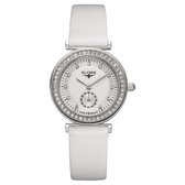 Zilverkleurig Maia Dames Horloge van Elysee met Witte Horlogeband