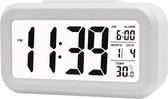 Digitale wekker | Alarmklok | Inclusief temperatuurmeter | Met snooze en verlichtingsfunctie | Wit