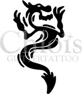 Chloïs Glittertattoo Sjabloon 5 Stuks - Dragontail - CH2506 - 5 stuks gelijke zelfklevende sjablonen in verpakking - Geschikt voor 5 Tattoos - Nep Tattoo - Geschikt voor Glitter Ta