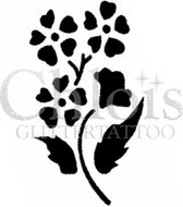 Chloïs Glittertattoo Sjabloon 5 Stuks - Heart Flowers - CH3030 - 5 stuks gelijke zelfklevende sjablonen in verpakking - Geschikt voor 5 Tattoos - Nep Tattoo - Geschikt voor Glitter
