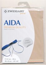 Ecru Aida Zweigart 8 kruisjes per cm - 20 count 48 x 53 cm Voorgesneden