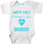 Rompertje voor de liefste mama- moederdag-beste moederdag cadeau ooit- Happy first mother's day mommy 2022-Maat 92