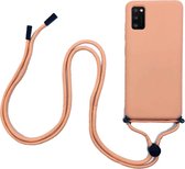 FONU Siliconen Backcase Hoesje Met Koord Samsung Galaxy A41 - Roze