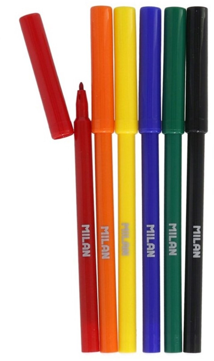 Milan Viltstiften Gekleurd Junior 2 Mm 15,4 Cm 6 Stuks