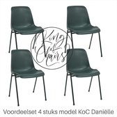 King of Chairs -set van 4- model KoC Daniëlle antraciet met zwart onderstel. Stapelstoel kantinestoel kuipstoel vergaderstoel kantine stoel stapel stoel kantinestoelen stapelstoele