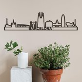 Skyline Barcelona zwart mdf (hout) - 60cm - City Shapes wanddecoratie