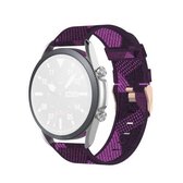 Voor Galaxy Watch 3 41 mm geweven nylon getextureerde band, maat: gratis maat 20 mm (paars)