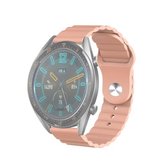 22 mm voor Huawei Watch GT2e / GT2 46 mm omgekeerde gesp golf siliconen band (roze)