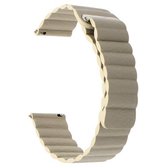 Geschikt voor Samsung Gear S2 / Active2 Smart horlogebandje Universele 20 mm magnetische gesp Lederen vervangende polsband (lichtbruin)