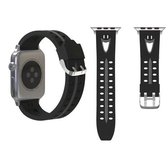 Voor Apple Watch Series 3 & 2 & 1 38 mm Fashion lachend gezicht patroon siliconen horlogebandje (zwart + grijs)