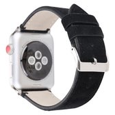 Frosted lederen horlogeband voor Apple Watch Series 6 & SE & 5 & 4 40 mm / 3 & 2 & 1 38 mm (zwart)