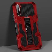 Voor Motorola Moto G8 Power Lite Vanguard Warrior All-inclusive Dubbelkleurig schokbestendig TPU + pc-beschermhoes met houder (rood)