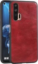 Voor Huawei Honor 20 Pro Crazy Horse Getextureerd Kalfsleer PU + PC + TPU Case (Rood)