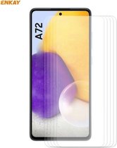 Voor Samsung Galaxy A72 5G 5 STKS ENKAY Hat-Prince 0.26mm 9H 2.5D Gebogen Rand Gehard Glas Film