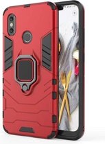 PC + TPU schokbestendige beschermhoes met magnetische ringhouder voor Geschikt voor Xiaomi Mi 8 (rood)