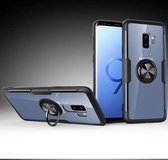 Krasbestendige TPU + acryl ringbeugel beschermhoes voor Galaxy S9 Plus (zwart)