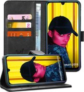 Hoesje geschikt voor Huawei P Smart 2019 - Book Case Leer Wallet Cover Portemonnee Pasjeshouder Hoes Zwart