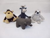 H&S Collection Arrêts de porte - animaux 4 ânes - Singe - Paresseux - Girafe - Éléphant
