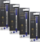 Parker rollerball vulling - refill - blauw Fine - 4 stuks